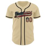 Custom Name and Number Vintage USA Flag Baseball Jersey - Personalized Black Authentic Team Jersey Personalized Sand Vintage