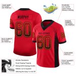 Custom Name and Number Scarlet Black-Gold Football Jersey Drift Fashion - Personalized Team Mesh Apparel Personalized Scarlet
