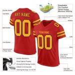 Personalized Gold-Black Scarlet Mesh Football Jersey Authentic for Fans Personalized Scarlet Gold-Black Mesh Authentic Football