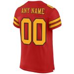 Personalized Gold-Black Scarlet Mesh Football Jersey Authentic for Fans Personalized Scarlet Gold-Black Mesh Authentic Football