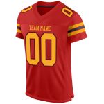 Custom Name Number Personalized Scarlet Gold Black Mesh Football Jersey Personalized Scarlet Gold-Black Mesh Authentic Football
