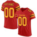 Custom Name Number Personalized Scarlet Gold Black Mesh Football Jersey Personalized Scarlet Gold-Black Mesh Authentic Football