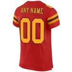 Custom Name Number Personalized Scarlet Gold Black Mesh Football Jersey Personalized Scarlet Gold-Black Mesh Authentic Football