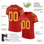 Custom Name Number Personalized Scarlet Gold Black Mesh Football Jersey Personalized Scarlet Gold-Black Mesh Authentic Football