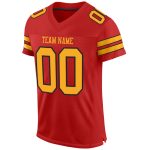 Personalized Gold-Black Scarlet Mesh Football Jersey Authentic for Fans Personalized Scarlet Gold-Black Mesh Authentic Football
