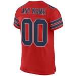 Personalized Custom Name and Number Football Jersey - Scarlet Navy-Light Gray Mesh Authentic Team Jersey Personalized Scarlet