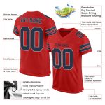Personalized Custom Name and Number Football Jersey - Scarlet Navy-Light Gray Mesh Authentic Team Jersey Personalized Scarlet