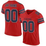 Personalized Custom Name and Number Football Jersey - Scarlet Navy-Light Gray Mesh Authentic Team Jersey Personalized Scarlet