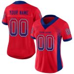 Custom Name and Number Football Jersey - Personalized Scarlet Royal-White Mesh Drift Fashion Team Jersey Personalized Scarlet