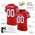 Personalized Football Jersey - Scarlet White-Black Mesh Authentic Design Personalized Scarlet White-Black Mesh Authentic