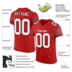 Custom Name and Number Authentic Football Jersey - Personalized Scarlet White-Black Mesh Design Personalized Scarlet White-Black