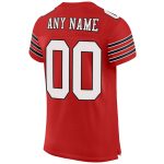 Custom Name and Number Authentic Football Jersey - Personalized Scarlet White-Black Mesh Design Personalized Scarlet White-Black