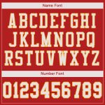 Personalized Authentic Football Jersey in Scarlet and White-Gold Mesh Personalized Scarlet White-Gold Mesh Authentic Football