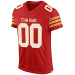 Personalized Authentic Football Jersey in Scarlet and White-Gold Mesh Personalized Scarlet White-Gold Mesh Authentic Football