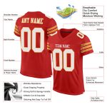 Personalized Authentic Football Jersey in Scarlet and White-Gold Mesh Personalized Scarlet White-Gold Mesh Authentic Football