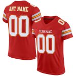 Personalized Custom Name Number Scarlet White Gold Authentic Football Jersey Personalized Scarlet White-Gold Mesh Authentic