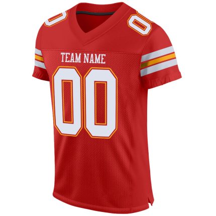 Personalized Custom Name Number Scarlet White Gold Authentic Football Jersey Personalized Scarlet White-Gold Mesh Authentic