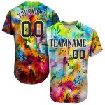 Custom 3D Black-White Graffiti Pattern Baseball Jersey with Personalized Name and Number Personalized Scratch Graffiti Pattern