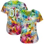 Custom Name Number 3D Baseball Jersey - Personalized Kelly Green White Scratch Graffiti Pattern Personalized Scratch Graffiti