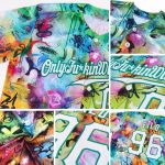 Personalized 3D Softball Jersey with Custom Name & Number - White Kelly Green Scratch Graffiti Pattern Personalized Scratch