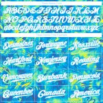Personalized 3D Baseball Jersey with Scratch Graffiti Pattern in White and Light Blue Personalized Scratch Graffiti Pattern