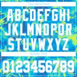 Personalized 3D Baseball Jersey with Scratch Graffiti Pattern in White and Light Blue Personalized Scratch Graffiti Pattern
