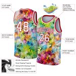 Custom Name Number 3D Basketball Jersey - Personalized White-Red Scratch Graffiti Pattern, Authentic Team Apparel Personalized