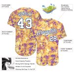 Custom Name Number 3D Baseball Jersey White-Royal Personalized Scratch Graffiti Pattern Authentic Team Apparel Personalized