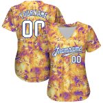 Custom Name Number 3D Baseball Jersey White-Royal Personalized Scratch Graffiti Pattern Authentic Team Apparel Personalized