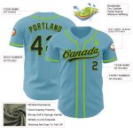 Custom Name and Number Shadow Blue Black-Neon Green Baseball Jersey - Personalized Authentic Team Jersey Personalized Shadow