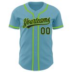 Custom Name and Number Shadow Blue Black-Neon Green Baseball Jersey - Personalized Authentic Team Jersey Personalized Shadow