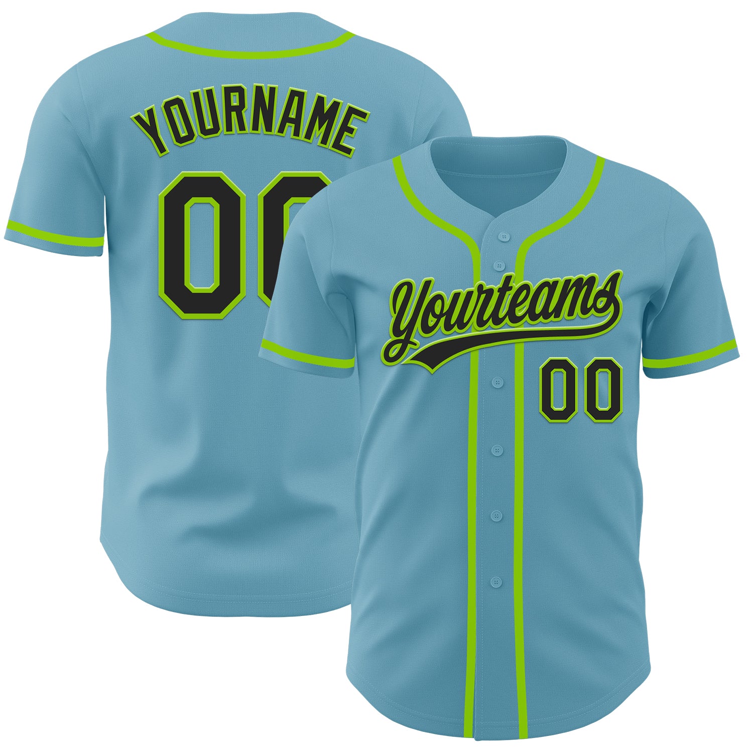 Custom Name and Number Shadow Blue Black-Neon Green Baseball Jersey - Personalized Authentic Team Jersey Personalized Shadow