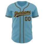 Custom Name Number Baseball Jersey - Personalized Shadow Blue Black Old Gold Authentic Team Apparel Personalized Shadow Blue