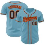 Custom Shadow Blue Black-Orange Authentic Baseball Jersey with Personalized Name and Number - Team Sports Apparel Personalized