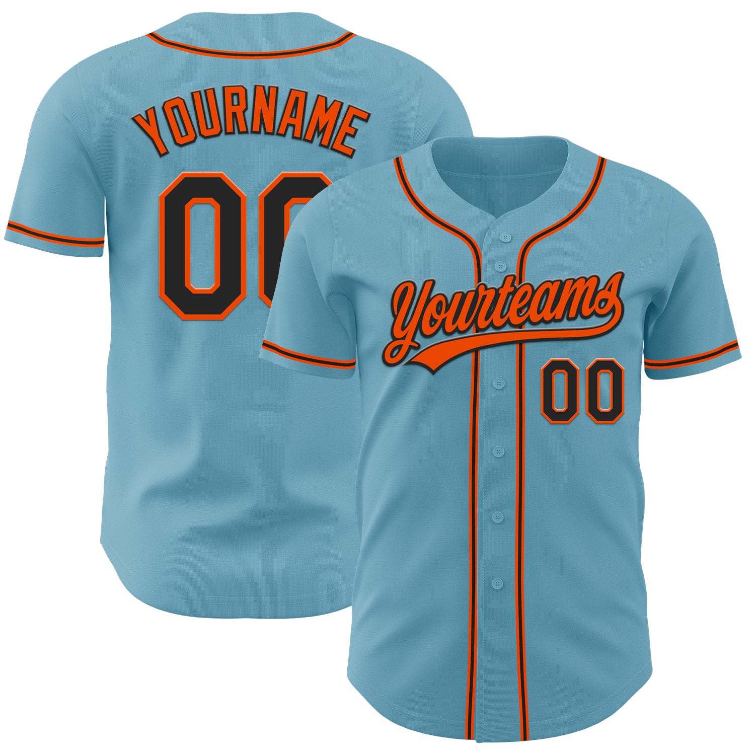Custom Shadow Blue Black-Orange Authentic Baseball Jersey with Personalized Name and Number - Team Sports Apparel Personalized