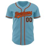 Custom Shadow Blue Black-Orange Authentic Baseball Jersey with Personalized Name and Number - Team Sports Apparel Personalized