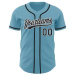 Custom Name and Number Authentic Baseball Jersey in Shadow Blue Black-White - Personalized Team Jersey Personalized Shadow