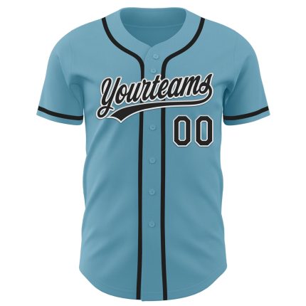 Custom Name and Number Authentic Baseball Jersey in Shadow Blue Black-White - Personalized Team Jersey Personalized Shadow