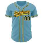 Custom Name & Number Shadow Blue Black-Yellow Authentic Baseball Jersey - Personalized Team Apparel Personalized Shadow Blue