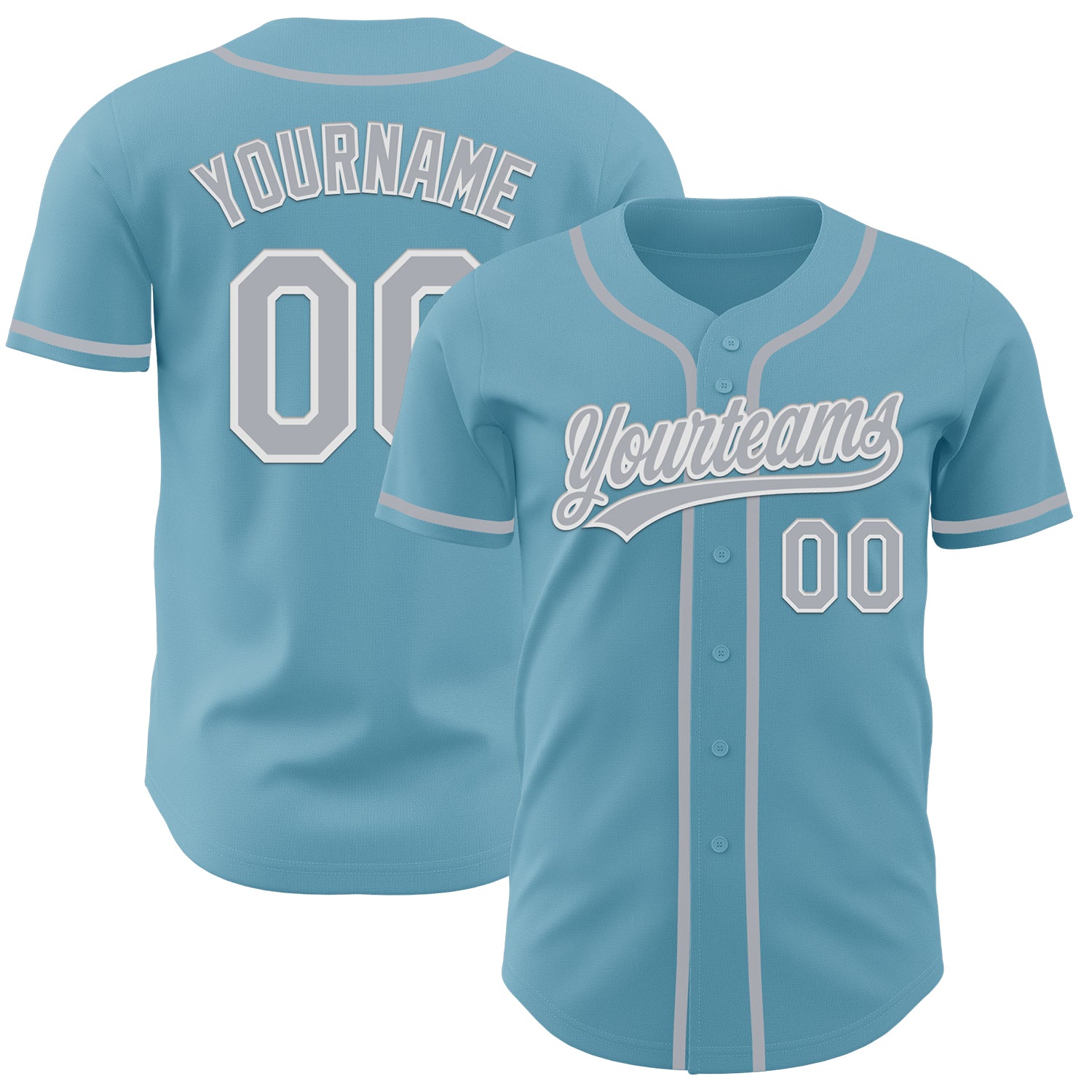 Custom Team Baseball Jersey - Personalized Shadow Blue Gray-White with Name and Number Personalized Shadow Blue Gray-White