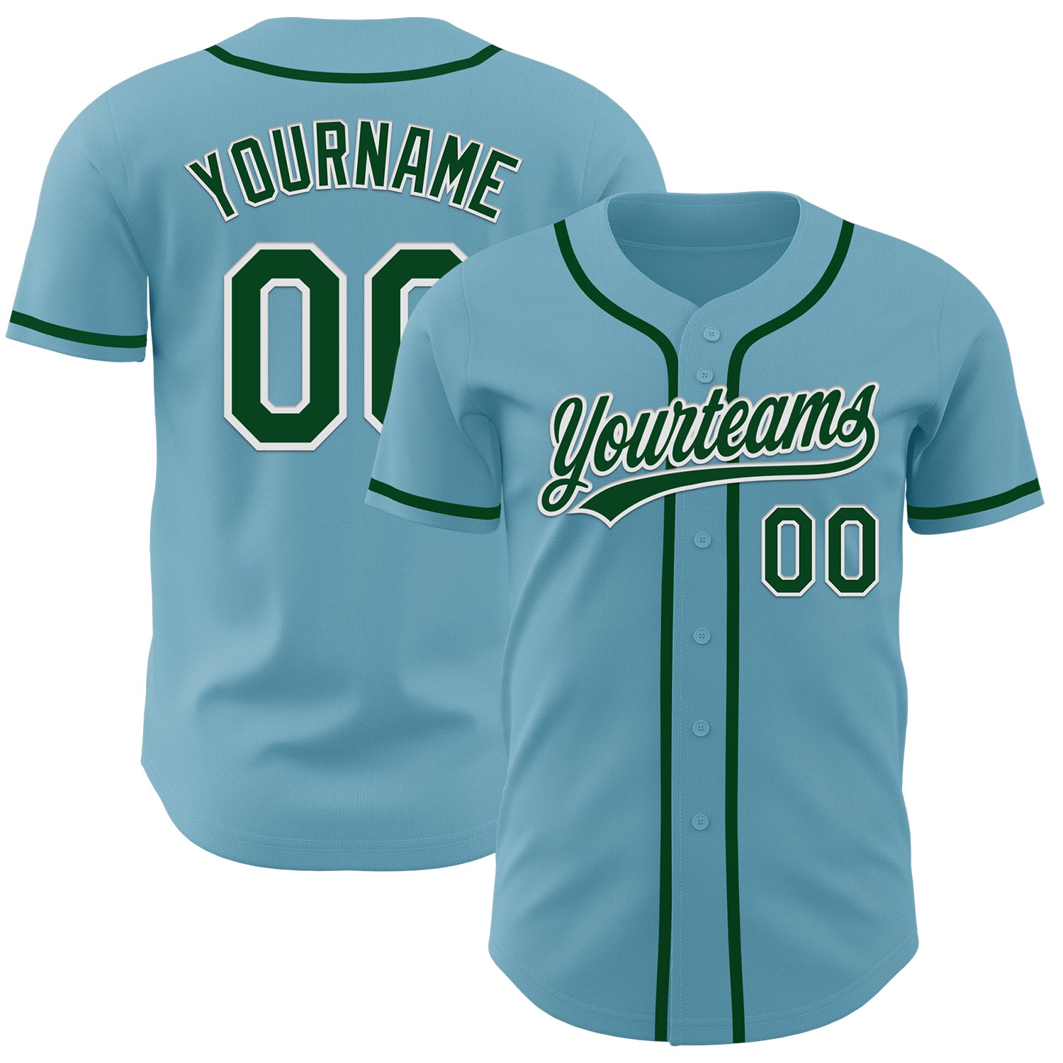 Custom Name & Number Personalized Shadow Blue Green White Baseball Jersey Personalized Shadow Blue Green-White Authentic