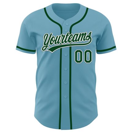 Custom Name & Number Personalized Shadow Blue Green White Baseball Jersey Personalized Shadow Blue Green-White Authentic