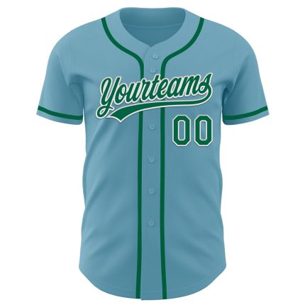 Personalized Authentic Baseball Jersey with Custom Name & Number - Shadow Blue & Kelly Green-White Personalized Shadow Blue