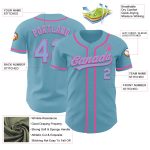 Personalized Baseball Jersey with Custom Name and Number - Shadow Blue Light Blue-Pink Authentic Team Gear Personalized Shadow