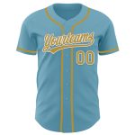 Custom Name and Number Personalized Baseball Jersey - Shadow Blue Old Gold-White Authentic Design Personalized Shadow Blue