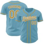 Custom Name and Number Personalized Baseball Jersey - Shadow Blue Old Gold-White Authentic Design Personalized Shadow Blue
