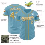 Custom Name and Number Personalized Baseball Jersey - Shadow Blue Old Gold-White Authentic Design Personalized Shadow Blue