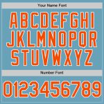 Custom Team Baseball Jersey with Personalized Name and Number - Shadow Blue Orange White Authentic Design Personalized Shadow