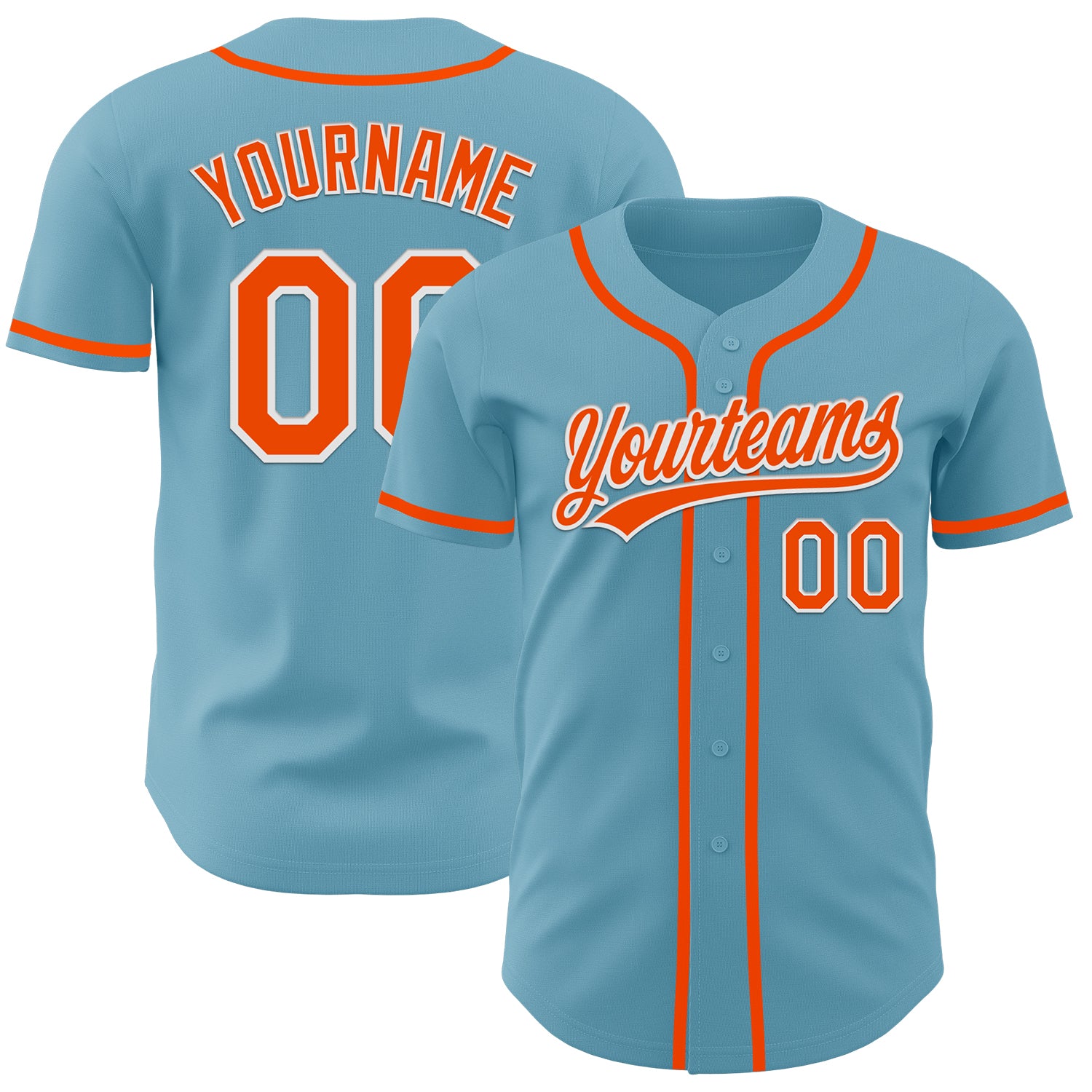 Custom Team Baseball Jersey with Personalized Name and Number - Shadow Blue Orange White Authentic Design Personalized Shadow