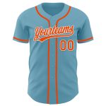 Custom Team Baseball Jersey with Personalized Name and Number - Shadow Blue Orange White Authentic Design Personalized Shadow